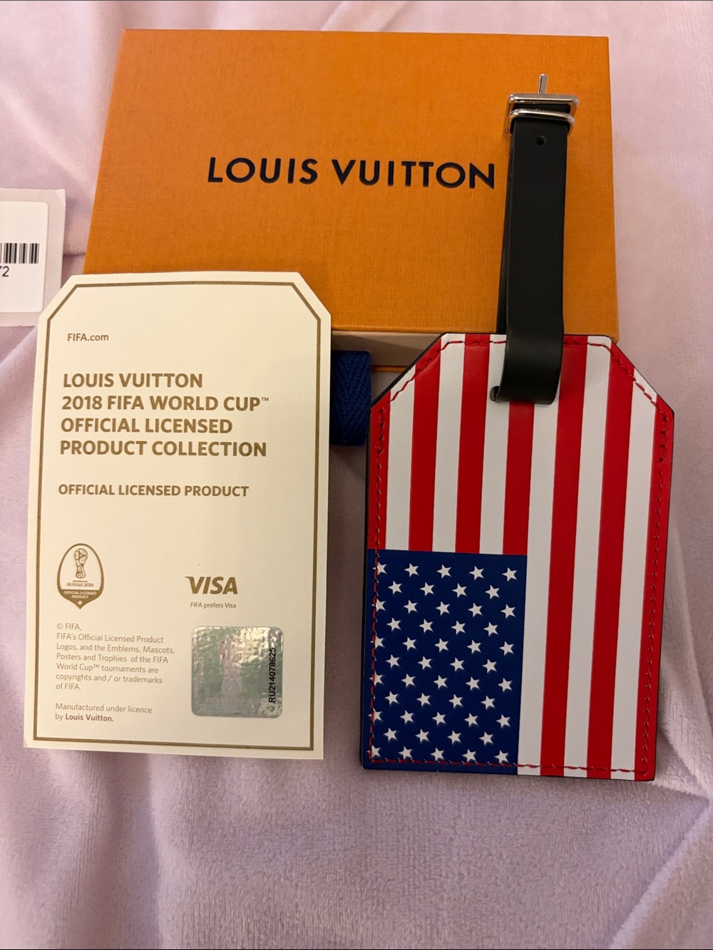 Louis Vuitton Red White and Blue American Flag Luggage Tag- 2018 FIFA WORLD CUP